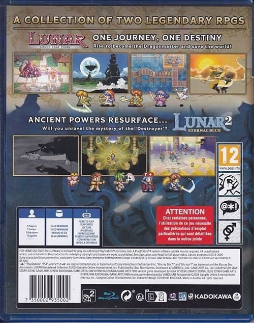 Lunar Remastered Collection - PS4 (A Grade) (Genbrug)